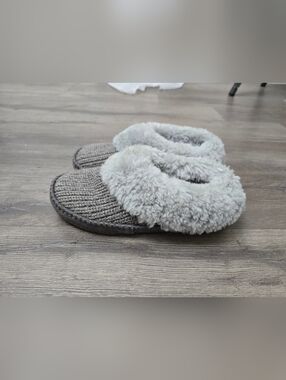 Ugg Wrin Rib-knit & Shearling Slipper Womens Size 8 Grey Comfy Loungewear